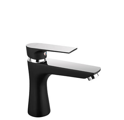 Algeo Square Black/Chrome - standing washbasin mixer